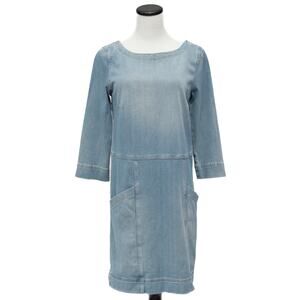 Adriano Goldschmied Blue Cocoon 3/4 Sleeve Denim Jean Shift Dress XS
